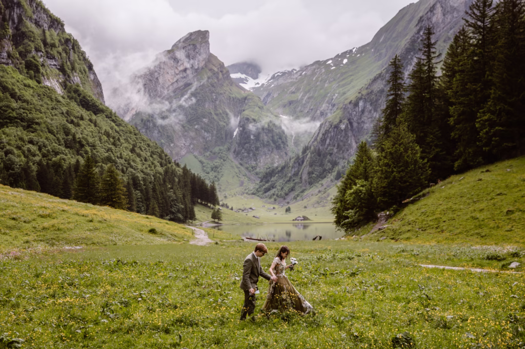 flower meadow elopement
