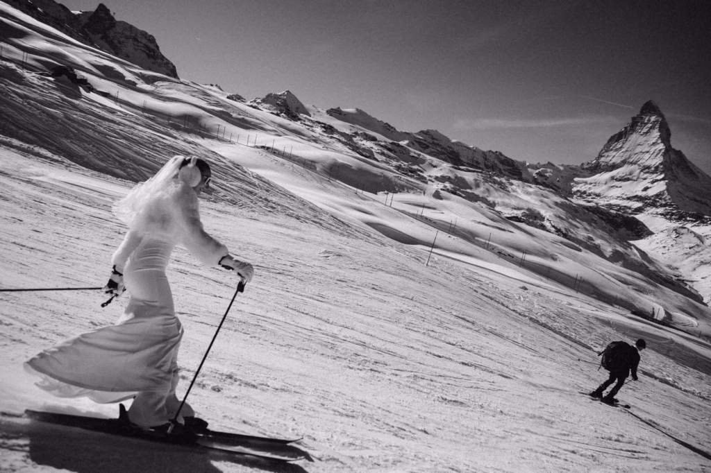 speed skiing wedding