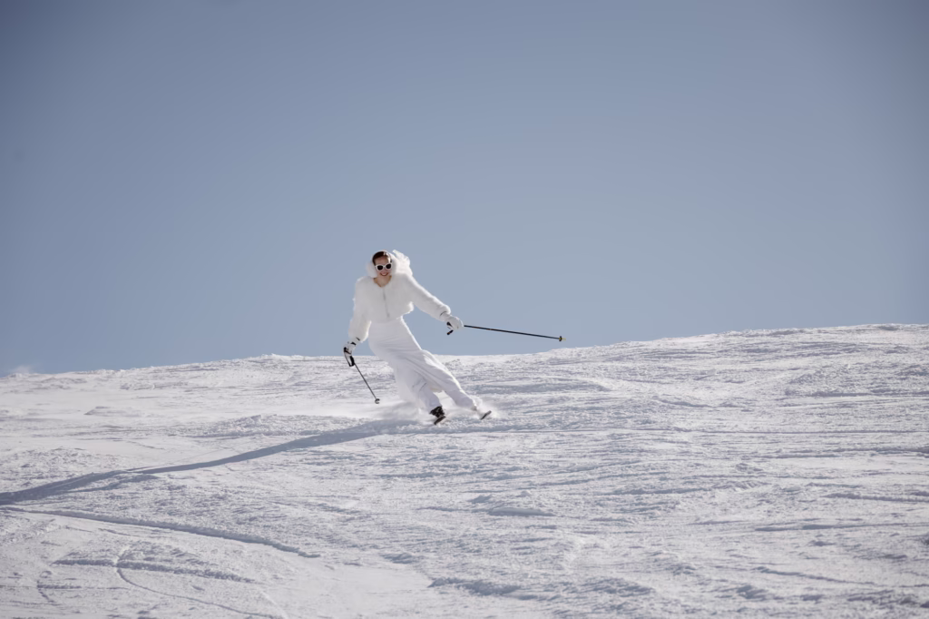 bride skiing
