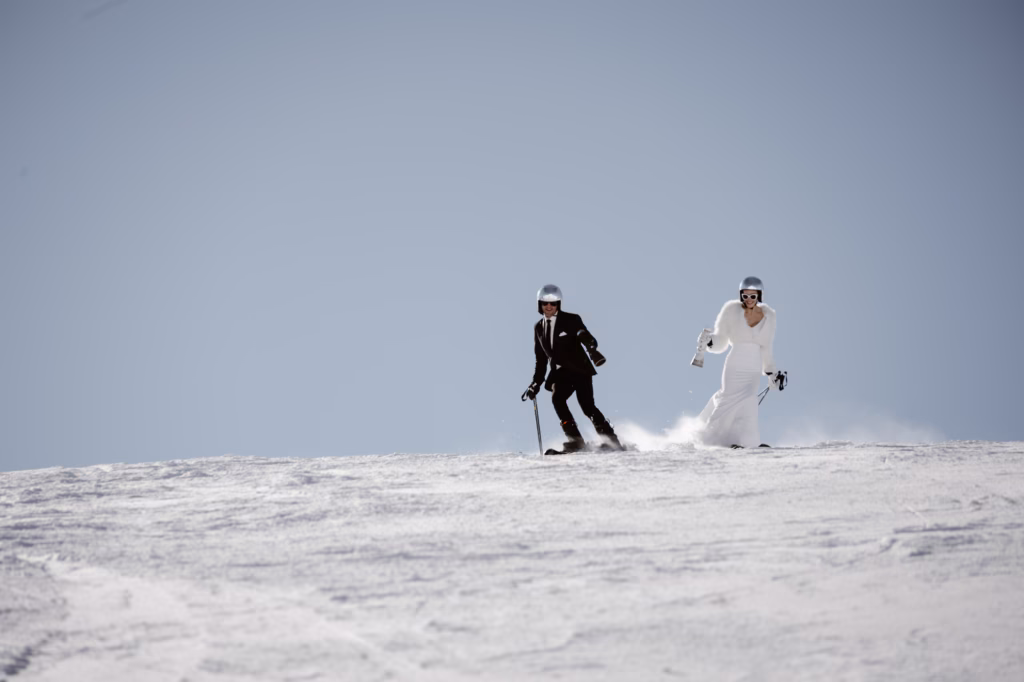 skiing elopement photographer switzerland